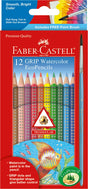 Faber-Castell watercolor ecoPencils packaging with colorful pencils and brand logo.