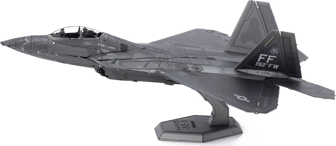 Metal model of a F-22 Raptor aircraft