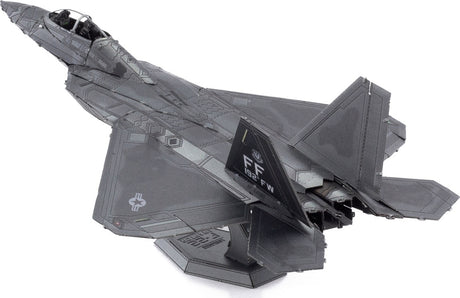 Metal model of a F-22 Raptor aircraft