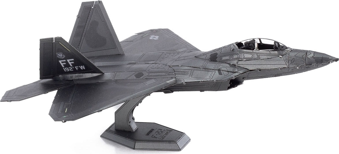 Metal model of a F-22 Raptor aircraft