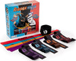 Ribbon Ninja Game with packaging and ribbons on a white background