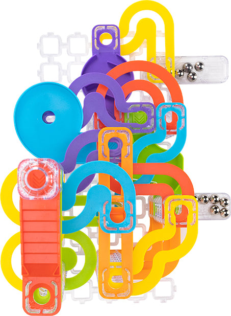 Colorful Trestle Tracks Deluxe Set pieces on a white background
