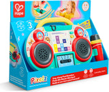 Toy Sing-Along Pixel Boombox (Pixelz) in its packaging with Hape branding