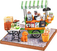Aromatic Coffee Cart DIY Miniature House with coffee-making equipment and accessories on a model street scene.