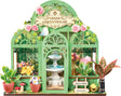 Green Fountain Garden, Super Mini Houses with plants and flowers on a white background
