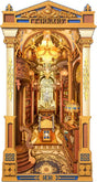 Decorative Library of Wonders DIY Book Nook with intricate details and a chandelier.