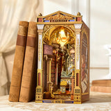 Decorative Library of Wonders DIY Book Nook with intricate design and books on a neutral background