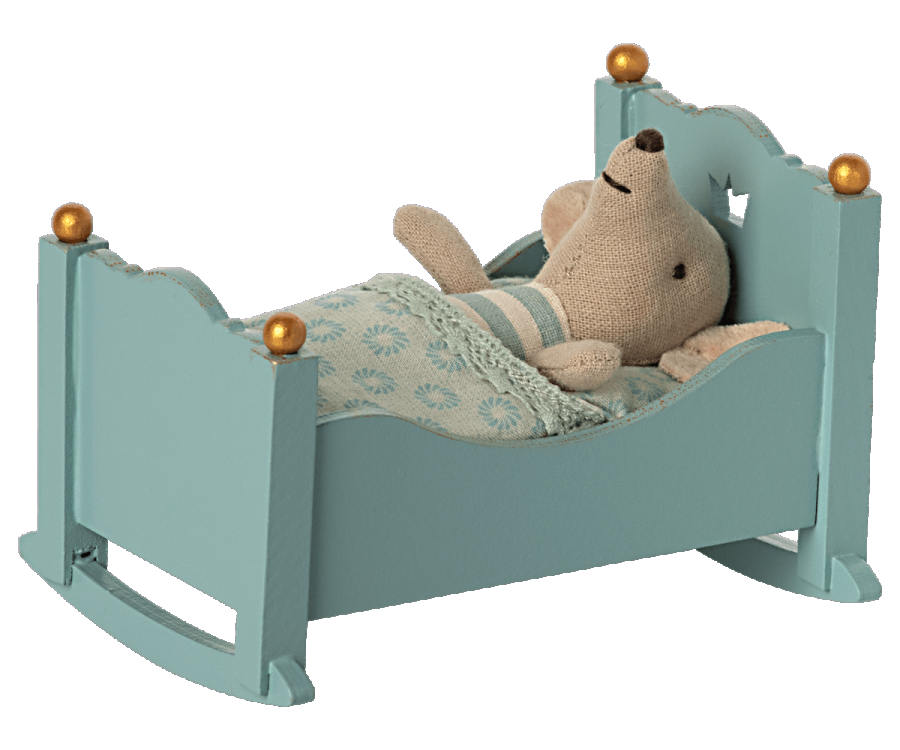 Blue Cradle Wooden: Baby Mouse