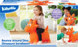 Box of Kidoozie Bounce Around Dino with images of children playing and product details.