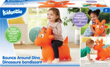Box of Kidoozie Bounce Around Dino with images of children playing and product details.
