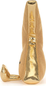 A gold plush Amuseables Zapperty Lightning Bolt toy with a textured fabric body and shiny metallic gold accents, shown against a plain white background.