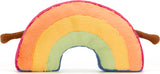 Rear view of a Amuseable Rainbow plush toy on a white background
