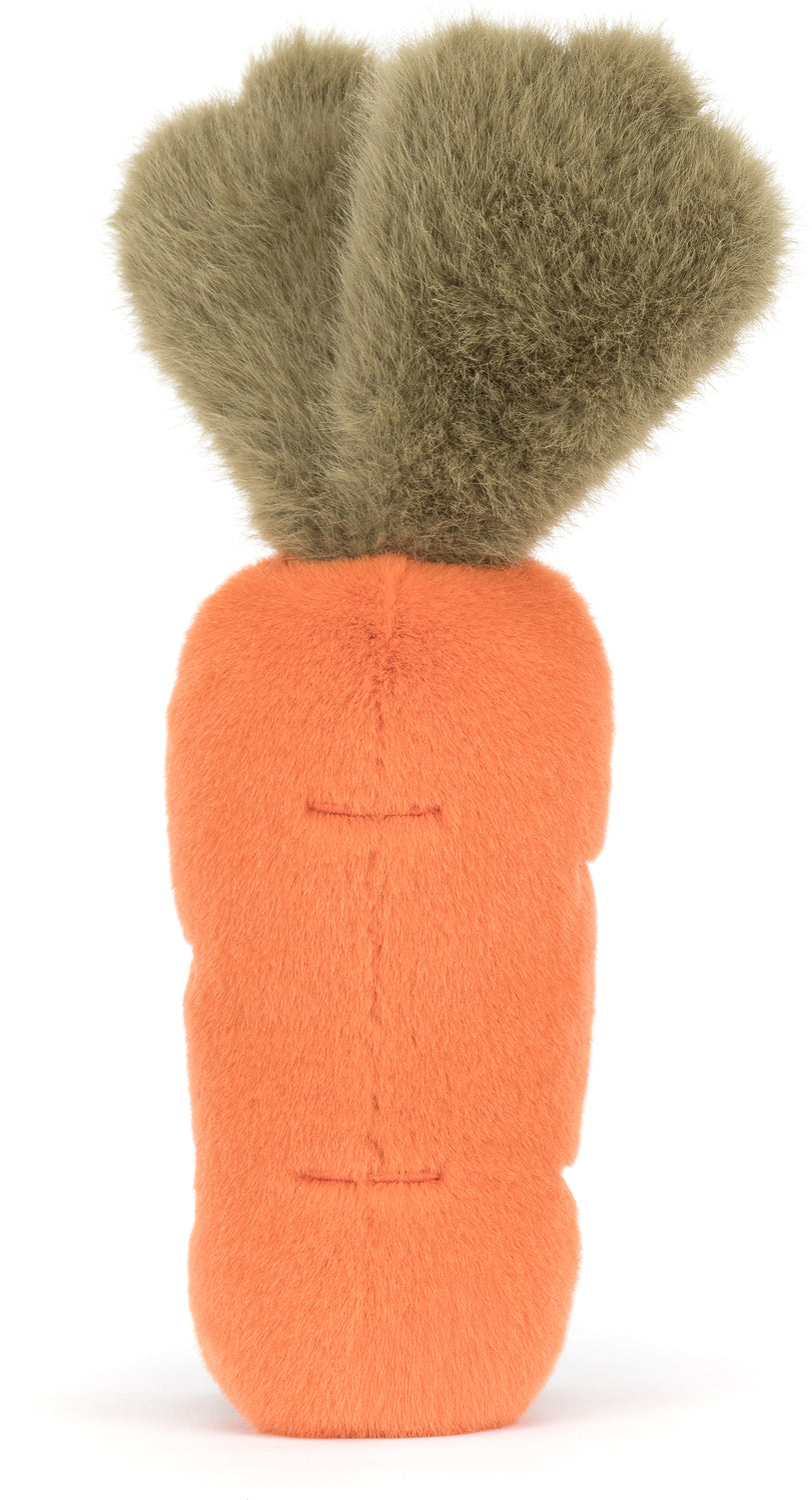 Rear view of a plush Amuseables Carrot on a white background