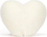 Amuseables Heart Boiled Egg plush shaped like a soft white heart with a cozy, fluffy texture, perfect as a cute and cuddly decoration or gift.