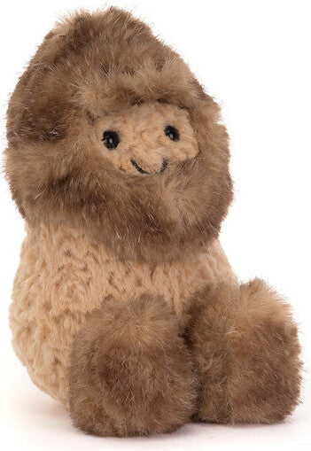 A plush stuffed Amuseables Peanut Yeti Outfit with a lighter tan face and body, photographed on a plain white background.