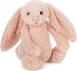 Soft plush Bashful Blush Bunny Medium with long floppy ears and a gentle expression, perfect as a cuddly toddler toy or charming stuffed animal gift.
