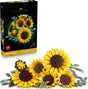LEGO Botanicals Sunflower Bouquet set with packaging on a white background