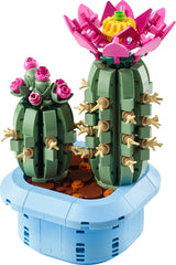 LEGO cactus with flowers on a white background