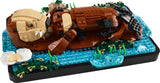LEGO Ideas: Floating Sea Otters model of a otter with a baby otter on a white background