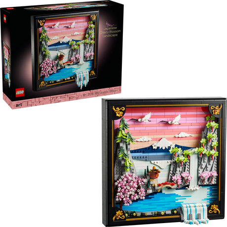 LEGO ART: Japanese Cherry Blossom Landscape set with scenic design and packaging