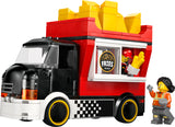 LEGO City Great Vehicles: Fries Food Truck Toy food truck with a character next to it on a white background