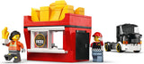 LEGO City Great Vehicles: Fries Food Truck set with a fast-food stand, truck, and figures on a white background