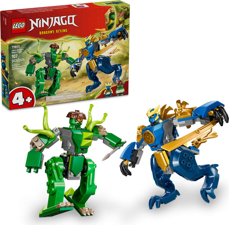 LEGO Ninjago set with two figures and packaging on a white background