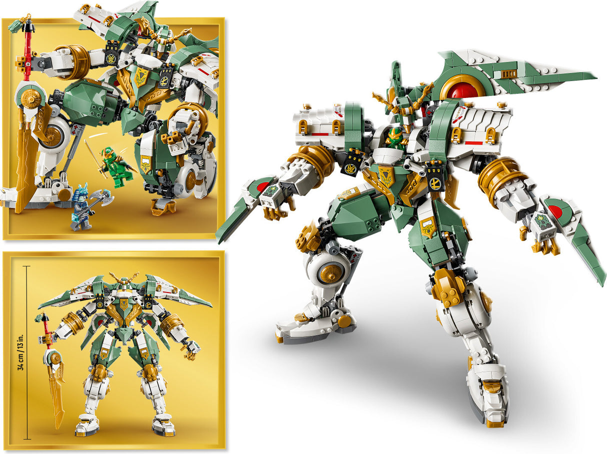 Toy robot LEGO Ninjago: Lloyd's Titan Mech 15th Anniversary model with packaging on a white background