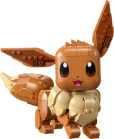 Toy LEGO Pokémon Eevee made of interlocking bricks on a white background