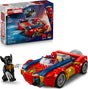 LEGO Super Heroes Marvel: Spider-Man Car vs. Venomized Wolverine set with packaging and Spider-Man figure on a white background