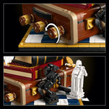 Close-up of the LEGO Harry Potter: Sorcerer's Stone – Collectors' Edition model with a figure on a checkered platform.