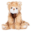 Plush toy Loke the cat with a brown and beige fur pattern on a white background
