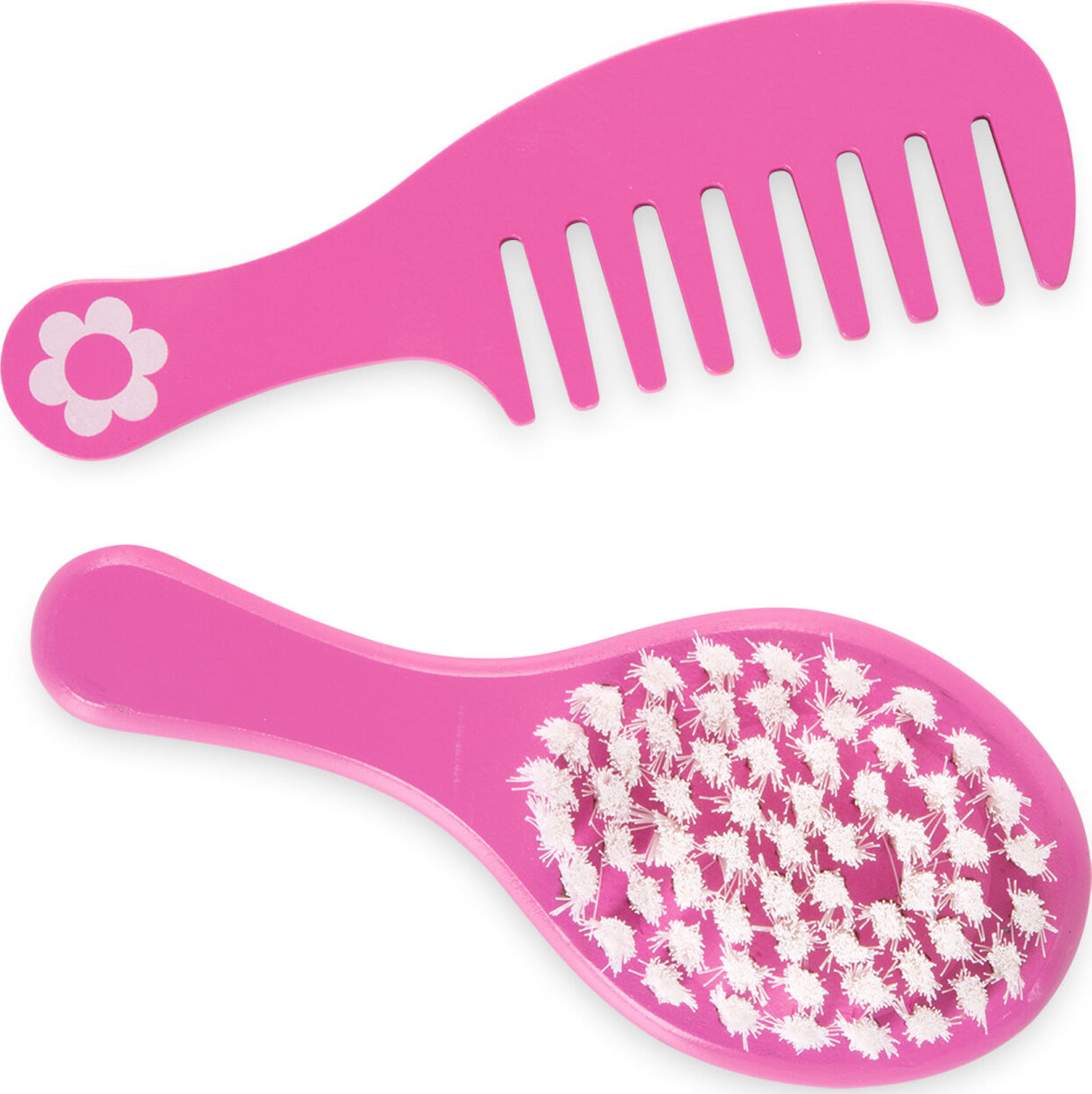 Pink  brush with comb included with the Beauty Salon Play Set on a white background