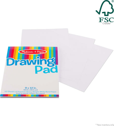 Melissa & Doug drawing pad with white sheets on a white background