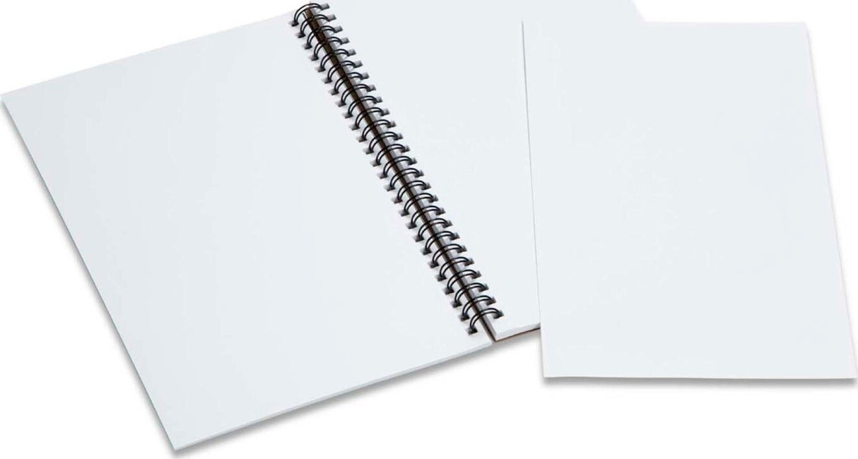 Open spiral-bound Mini-Sketch Pad with blank pages on a white background