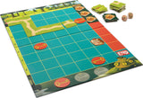 Race To The Treasure Cooperative Game with a green and red board, pieces, and dice on a white background