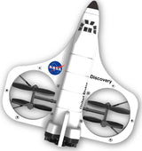 Space Shuttle Discovery with NASA logo on a white background