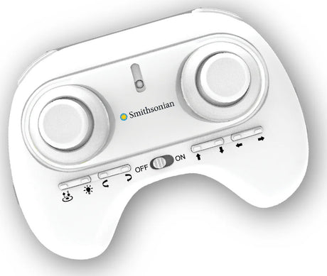 Space Shuttle Discovery remote control buttons on a light gray background, featuring the Smithsonian logo.