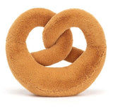 Soft plush toy in the shape of a large brown pretzel, designed as the Amuseables Pretzel for playful decoration or cuddling.