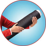 Person holding a black Roll Your Puzzle XXL puzzle holder against a blue background