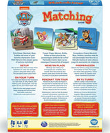 Paw Patrol matching game box with colorful graphics and text