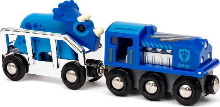 Special Edition Train (2025) with blue dinosaur carrier and engine on a white background