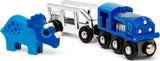 Special Edition Train (2025) with blue dinosaur figure and silver truck on a white background