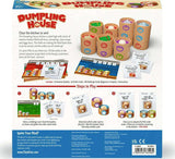 Dumpling House game packaging with instructions and components on a white background