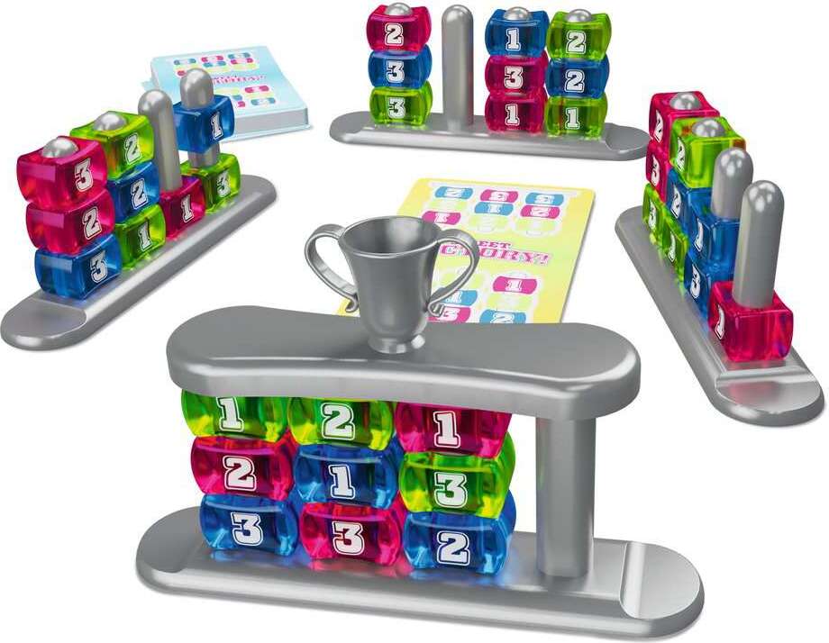 Educational Sweet Victory game with colorful number blocks and a trophy on a white background