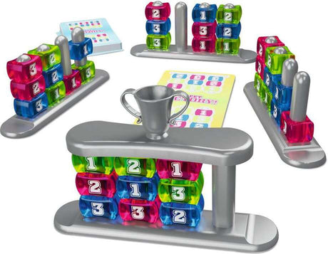 Educational Sweet Victory game with colorful number blocks and a trophy on a white background