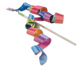 Dancing Rainbow Ribbon 7In On Wooden Stick