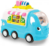 Toy Kitty Camper Van with colorful roof and windows on a white background