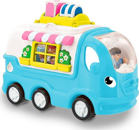 Toy Kitty Camper Van with colorful roof and windows on a white background