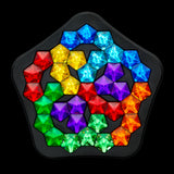 Colorful geometric IQ Deluxe - Pentagon puzzle on a black background